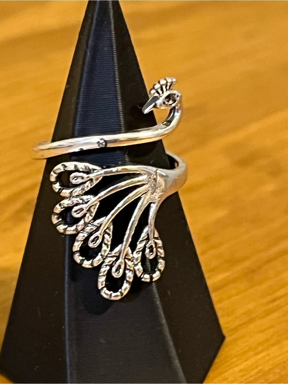 Elegant 925 marked fashion phoenix peacock ring adjustable starting size 6